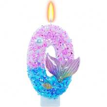 1pc 0-9 Combination Numeric Candle, Pearl Mermaid Tail Candle, Suitable For Birthday Party, Anniversary, Wedding, Pet Birthday Party, Premium Baking Cake Decor - View 17