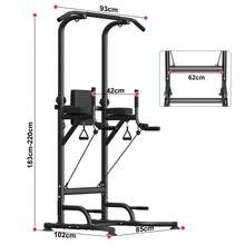 Multifunctional Power Tower Incline Station For Strength Training And Fitness - Black - View 4
