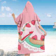 1 chiếc khăn tắm biển bằng sợi microfiber họa tiết bánh dâu tây, nhiều kích cỡ khác nhau. Hoàn hảo cho gia đình, chị em gái và bạn thân trong những kỳ nghỉ biển mùa xuân và mùa hè, du lịch và những ngày hè mát mẻ. Thiết kế dễ thương, ngọt ngào, lý tưởng để sử dụng ở bãi biển và khi đi du lịch. - A - Xem 6