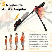 Equipo de Entrenamiento Abdominal Plegable Máquina de Ejercicios para Core con Respaldo Ergonómico Acolchado Soporte Lumbar Ajustable Negro y Rojo para Gimnasio y Casa 2865685 - negro y rojo - Ver 5