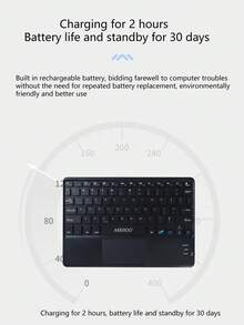 Teclado táctil de oficina de dibujos animados de alta calidad, teclado inalámbrico de control inteligente compatible con tableta - Multicolor - Ver 8