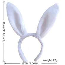 1 pezzo Accessorio per capelli da festa carino e dolce, fascia per capelli con orecchie da coniglio, copricapo in peluche sexy da coniglietta per donne, fascia per capelli - Multicolore - Visualizzare 3