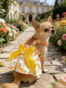 1pc Romantic Ditsy Floral Sleeveless Dress For Small Dogs & Cats, Breathable Lightweight Elegant Princess Style, Suitable For Spring & Summer - Multicolor - View 20