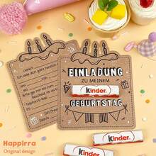 10/30 Stücke Kraftpapier Deutsche Party Einladungskarten, DIY Gekritzel Geburtstags Grußkarten und Cupcake Event Stationery, Geburtstagskarten mit Umschlägen, Alles Gute zum Geburtstag Karte, Geburtstagskarten, Geburtstagskarten, DIY Grußkarten, Cupcake Party - A - Übersicht 5