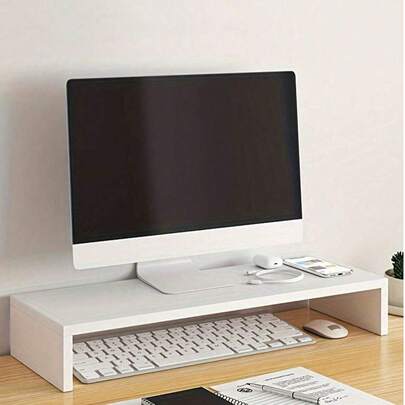1 chiếc kệ để màn hình bằng gỗ, giá nâng màn hình máy tính để bàn, tủ đựng đồ dùng văn phòng bằng gỗ kiêm kệ tivi, tiết kiệm không gian bàn làm việc, nâng cao giá đỡ máy tính kèm khay đựng bàn phím, phù hợp cho văn phòng, ký túc xá, trường học, mùa tựu trường.