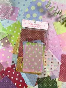 25pcs/Pack Dotted Vellum Paper, Versatile Retro Decor For DIY Scrapbooking, Photo Album - Polka Dot - View 8