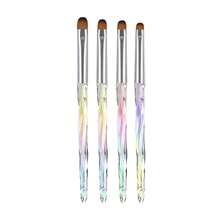 4-Piece Acrylic Nail Brush Set – Gold & Silver Diamond Pen Handles, Odorless, Beginner-Friendly, Nail Extension, Carving & Powder Application - Multicolor - View 7