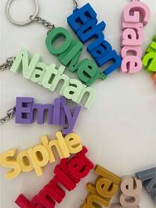 Personalized Name Keychain: Customized Backpack Tag, Party Favor, Back To School - Multicolor - View 6