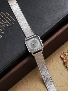 1pc Classic Elegant Quartz Watch With Stylish Square Dial, Versatile For Commuting, Suitable As Birthday, Halloween, Gift - Multicolor - View 4