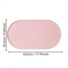 1pc Pet Placemat, Leak-Proof Non Slip Feeding Mat For Dogs And Cats, Elliptical Bowl Pad - Multicolor - View 3