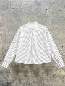 Men's Single-Breasted Casual/Commute Striped Short Sleeve Shirt - White - View 6