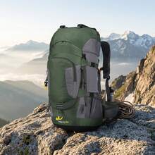 60L Waterproof Hiking Backpack For Men - MultiFunctional Travel Bag With Rain Cover, Adjustable Straps & Multiple Compartments, Perfect For Outdoor Adventures, Camping, And Dad Gifts - Green - View 12
