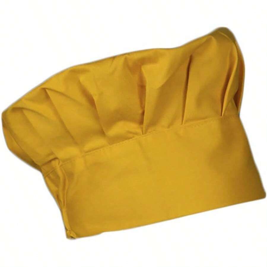 Chef Hat Unisex Elastic Kitchen Cooking Chef Cap Adult Adjustable Baking Hat Reusable Food Service Hair - One Size + C-mushroom Hat-yellow - View 1