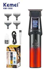 Kemei Máy cắt tóc điện KM-1958 lưỡi dao kiểu R dành cho thợ cắt tóc, lưỡi dao cảm giác mát lạnh, sạc không dây, thích hợp sử dụng tại nhà hoặc salon. - Nhiều màu - Xem 11