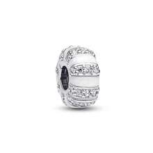 1 hạt charm kẹp pha lê sọc thanh lịch - Mạ vàng & bạc, hạt DIY để làm vòng tay và trang sức. - Nhiều màu - Xem 7