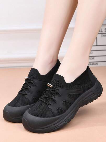 Sapatos Casuais Femininos, Novos Tênis Leves de Primavera/Outono com Sola Macia, Versáteis, Tênis Esportivos Coloridos Antiderrapantes para Uso Externo, Mocassins Confortáveis com Sola Grossa e Slip-On