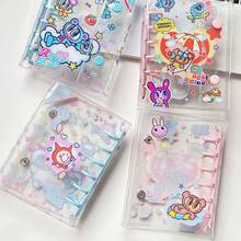 1 cuốn sổ tay trong suốt khổ A7, sổ tay bìa mềm trong suốt có một nút bấm, sổ dán trong suốt, sổ dán, sổ tay tự làm, sổ lưu trữ sticker dung lượng lớn Feinibook, lõi giấy trong suốt thay thế bên trong bằng chất liệu PP. - 1 Set - Xem 3