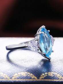 1 Stück Luxus-Kubikzirkonia-Ring für Frauen für Hochzeit, Verlobung, Jahrestag, Party-Schmuck, Valentinstag Geschenk - 1# - Übersicht 4