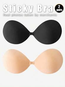 1件/2件装隐形提拉粘性文胸，无肩带隐形文胸，防水可重复使用硅胶乳贴，适用于婚礼、比基尼、沙滩派对礼服 - 彩色 - 查看 15