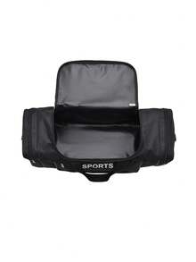 新款时尚旅行包，休闲百搭小众时尚简约轻便大容量运动健身瑜伽包，多口袋单肩手提包，防水通勤户外旅行行李包，旅行袋，健身包，登机包，周末旅行包，户外度假必备夏季旅行必备 - 黑色 - 查看 9