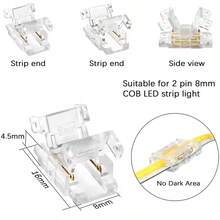 Bộ 1 đầu nối pha lê chống nước cho dải đèn LED COB, khóa pha lê không cần hàn cho dải đèn LED. - trong suốt - Xem 2