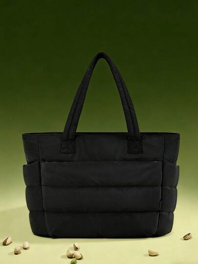 Nuevo bolso de mano multifuncional de moda y unicolor, con diseño de unicolor, decoración acolchada, bolso de hombro, asas dobles, bolso de hombro elegante para damas, bolso para ir al trabajo, adecuado para compras y eventos sociales