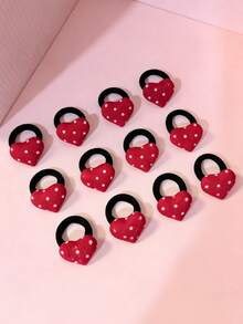 10 Mẫu băng đô cài tóc hình trái tim đơn giản và dễ thương bằng vải, dây da, chấm bi - Nhiều màu - Xem 6