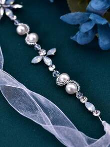 1pc Elegant Rhinestone Bridal Headband Handmade Beaded Women's Headpiece Suitable For Wedding Party Easter - Multicolor - View 6