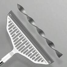 Balai magique multifonctionnel en silicone - Balai de nettoyage de sol rotatif et réglable, convient pour le nettoyage de sol, l'essuyage de vitre, l'élimination de la fine poussière, le grattoir en silicone - Balai magique avec tête rotative amovible et long manche en acier inoxydable, nettoyage facile du sol au plafond - Convient pour le verre, le carrelage, le parquet et la moquette - A - Voir 2
