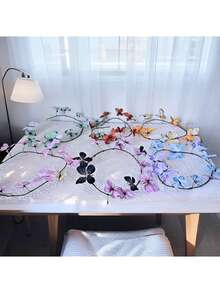 Artificial Flowers 5 Dead Branches Butterfly Home Windows And Garden Wind Showcase Windows And Flowers 3D Simulation Dreamy Butterfly Single Branch - Multicolor - View 7