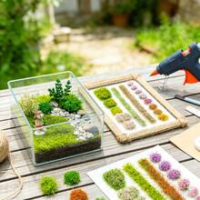 Miniature Static Grass Tufts & Flower Clumps Set For Model Train Diorama, 15x15cm (5.91x5.91in) Artificial Lawn + 1 Box Assorted Color Flower Bushes Kit For Wargaming Terrain, Micro Landscape, Dollhouse Garden, DIY Craft Scenery Building Supplies - Multicolor - View 6