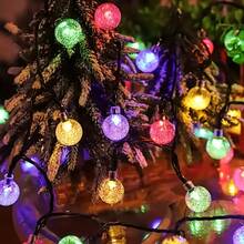 1 pieza Bola de cristal con luz solar, apta para uso en exteriores. Disponible en 4 colores y 5 tamaños. Batería con 10 horas de duración, clasificación IP54 a prueba de agua. Excelente para patio, jardín, balcón, decoración festiva o iluminación ambiental - Bolas de burbujas alimentadas por energía solar - Ver 5