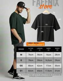 Kit 04 Men's Oversized High Neck T-Shirt Made Of Premium Fabric - Đen Trắng Xám Xanh - Xem 6