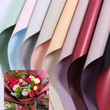 CASAMAX WL 20 piezas papel coreano. Papel para envolver flores, regalos o manualidades. Celofán Mate brillante. 58x58 cm. El color se envía al azar. - 20 Piezas - Ver 7
