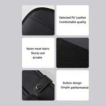 Car Seat Back Storage Bag, Leather Car Seat Back Hanging Organizer, Multi-Functional Storage Box, Dining Tray Design - A - View 5