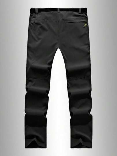 Men's Outdoor Hiking Cargo Pants - Multi-Pocket Design, With Belt, Tactical Pants, Suitable For Daily Wear, Camping And Hiking Black Spring