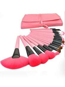 Bộ 24 cọ trang điểm bằng gỗ tự nhiên kèm giá đỡ, dụng cụ trang điểm dùng cho má hồng, phấn mắt, kẻ lông mày, tạo khối và phấn phủ. - Nhiều màu - Xem 1