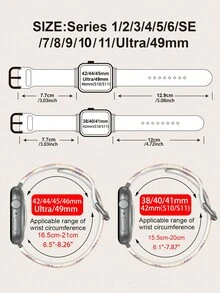 1 chiếc dây đeo đồng hồ thay thế hình thoi đính ngọc trai, mềm mại, co giãn, thoáng khí, phù hợp với đồng hồ thông minh , Honor, kích thước 38mm 40mm 41mm 42mm 46mm 45mm 44mm 49mm, tương thích với dòng Ultra Series SE/11/10/9/8/7/6/5/4/3/2/1, dây đeo silicon đa năng cho mọi mùa, món quà hoàn hảo cho Lễ Tạ ơn, Halloween, sinh nhật và nhiều dịp khác - Dành cho cả nam và nữ, mọi lứa tuổi. - Nhiều màu - Xem 6