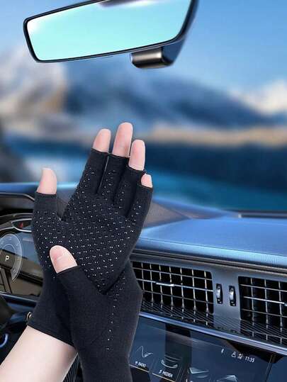 1 par de guantes de compresión de silicona con puntos, cuidado de las articulaciones y rehabilitación, ciclismo, deportes, fitness