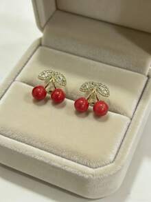 1 Pair Classic French Style Fashionable Cherry Earrings - Multicolor - View 8
