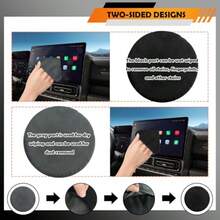 4.36*4.36 Round Car Screen CleanerDouble Sided Microfiber Screen Cleaning Pad For Car Display Dashboard LCD Display Universal Cell Phones Touch Screen Cleaner For Car Accessories Round - Round - View 4