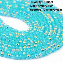1pc 4mm High Luster Flat Crystal Glass Beads, 96 Facets Cut Glass Beads - Suitable For Fashion DIY Jewelry Making Necklace Bracelet Accessories - DIY - View 12