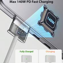 支持140W快充的MagSafe3磁吸充电线，USB-C转MagSafe3充电线，适用于MacBook Pro Air 14/16英寸 - 2米/6.6英尺 - 白色 - 查看 5