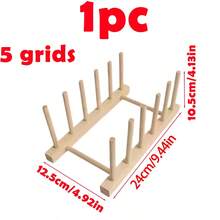 1 Set Of Wooden Bowl, Plate, Cup, Book, Pot Lid, Cutting Board, Dish Rack, Suitable For Kitchen, Reading Room Or Collection Room - Multicolor - View 13