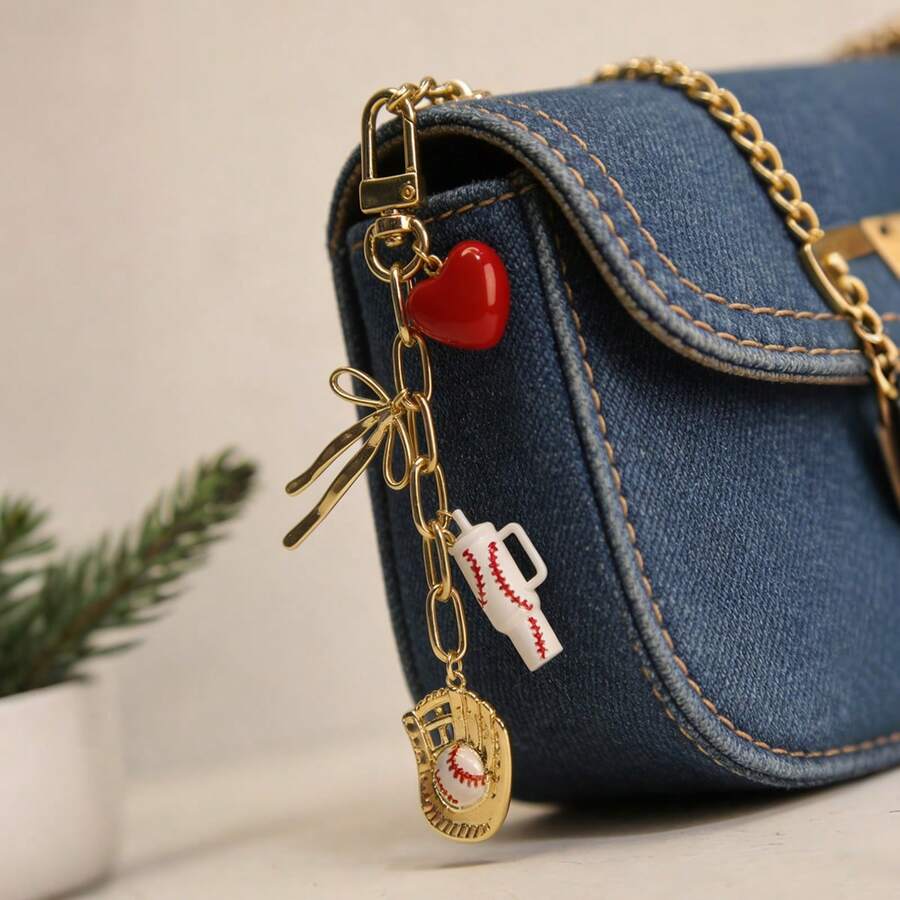 1 pieza Llavero con borla y gota de aceite con estilo de vaquero occidental, accesorio de viaje y adorno para bolso - llavero - Ver 1