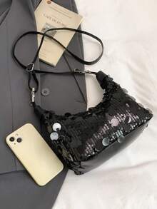 1 pezzo Borsetta mini retrò con glitter. Questa borsa a tracolla multifunzionale presenta uno stile di design europeo e americano, può essere utilizzata come borsa a spalla o borsa a tracolla, adatta a varie occasioni, attività all'aperto, tempo libero, pendolarismo per il lavoro, ecc. È un regalo molto adatto per i teenager. - Multicolore - Visualizzare 8
