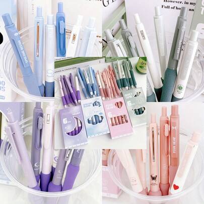 Bộ 6 bút bi gel họa tiết điện thoại, bút bi mực đen mềm mại, mực đen, cảm ứng áp lực, ngòi 0.5mm trơn tru, bút bi gel dễ thương cho mùa tựu trường, bút bi, bút viết gel, thích hợp cho thanh thiếu niên, người lớn, gia đình, lớp học và văn phòng.
