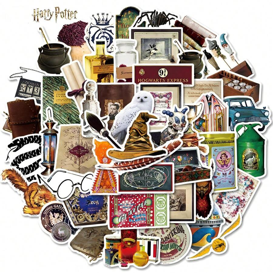 Harry Potter 50张哈利波特大学徽章道具乙烯基贴纸,防水卡通贴纸,适用于派对装饰、信封、水瓶、笔记本电脑、保险杠、手机、硬壳礼品、帽子、汽车等,趣味贴纸,适合儿童、青少年和成人,也可用作剪贴簿用品。 - A - 查看 1