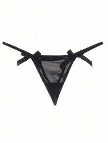 Personalized Metal Letter Sexy Bowknot Funny Panties For Women, Customized Shiny Metal Letter Name Jewelry Sequin Colorful Custom, Personalized, Unique, Customized Personalized Gifts For Women Funny, Custom, Unique,Customized Women Sexy Lingerie And Costumes,Delicate Romance,Bridallingerie - màu đen - Xem 5
