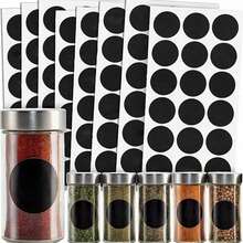 180 piezas/10 hojas Etiquetas para frascos de especias de cocina, etiquetas adhesivas de pizarra para especias + etiquetas numéricas para organización y almacenamiento de cocina (resistentes al agua) - Multicolor - Ver 1